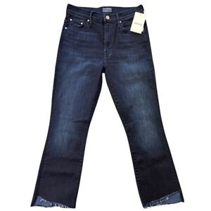 Mother The Insider Crop Step Fray Jeans Women's Size 4 Indigo Blue NWT High Rise